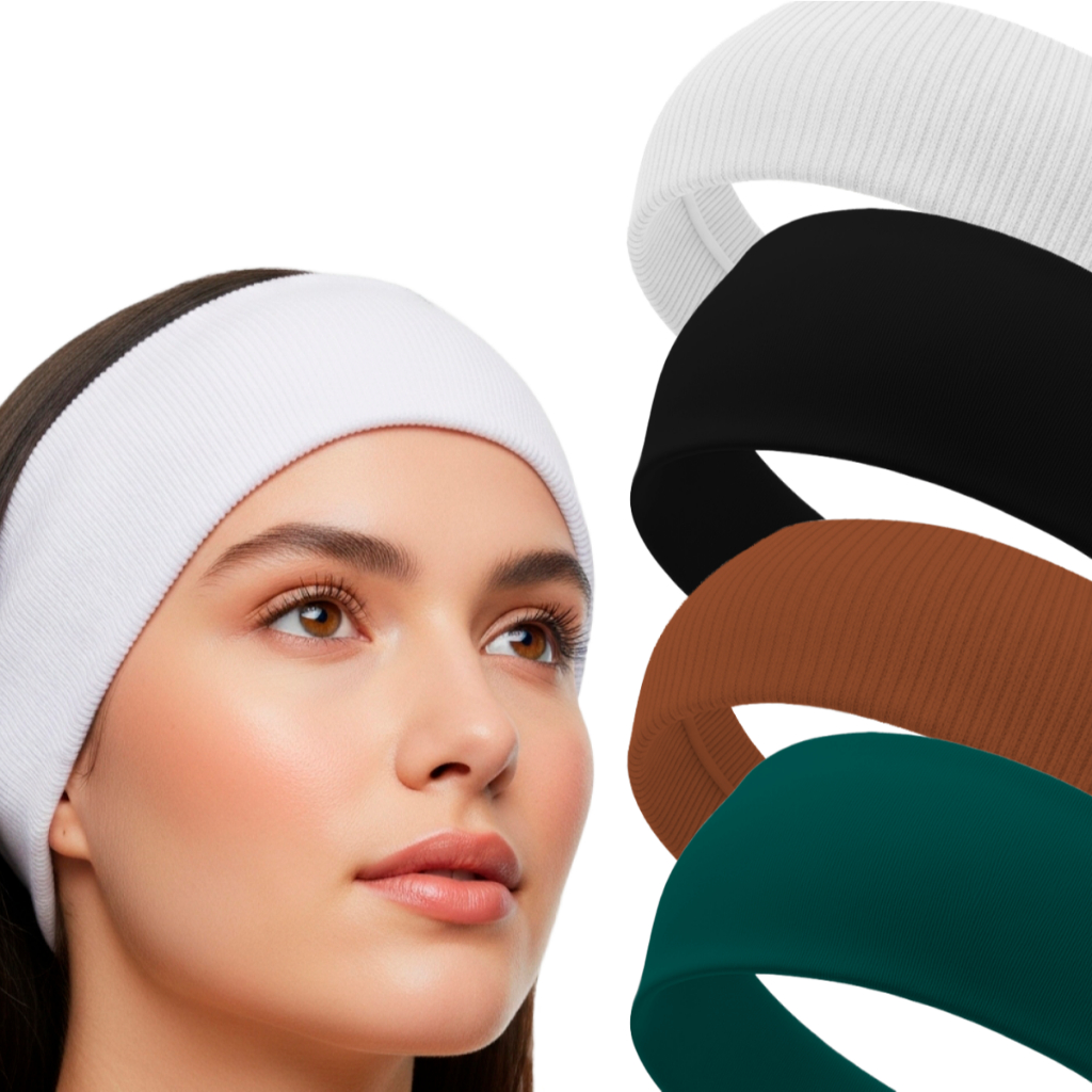 Faixa de Cabelo em Malha Elástica Absorção de Suor Respirável Caminhada Corrida Academia Maquiagem