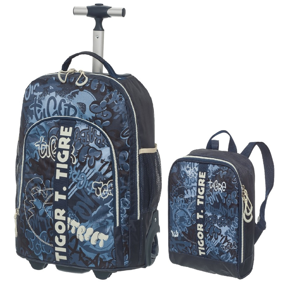 Kit Mochila Rodinha Tubo Lancheira Costas Tigor T Tigre Lovit Street Pacific