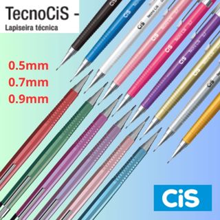 Lapiseira Tecnica Profissional Tecnocis 0.5 0.7 0.9mm cores básicas e metálicas em Oferta na Shopee