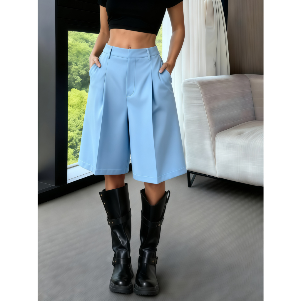 Bermuda Feminina Minimalista, Primavera Commuter P M G em Oferta na Shopee