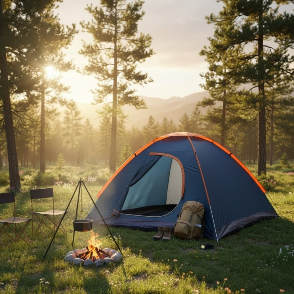 Barraca Iglu Panda 3 Pessoas Camping Azul Tenda Acampamento Impermeável Leve Montagem Coluna Agua