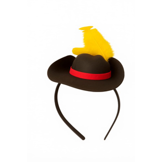 Tiara chapeu Gato De Botas Mosqueteiro C/pena em Oferta na Shopee