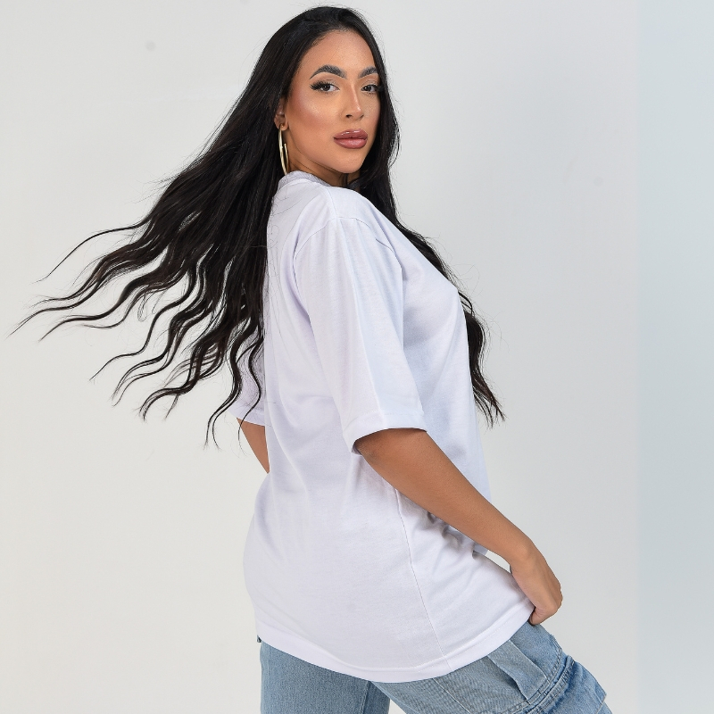 Camisa Oversized Unissex Lisa Premium Algodão Básica Streetwear Estilo Americano Black Friday