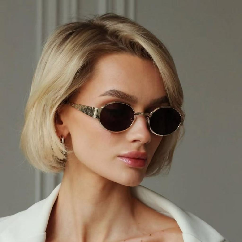 Óculos de sol femininos de metal de alta qualidade G em Oferta na Shopee