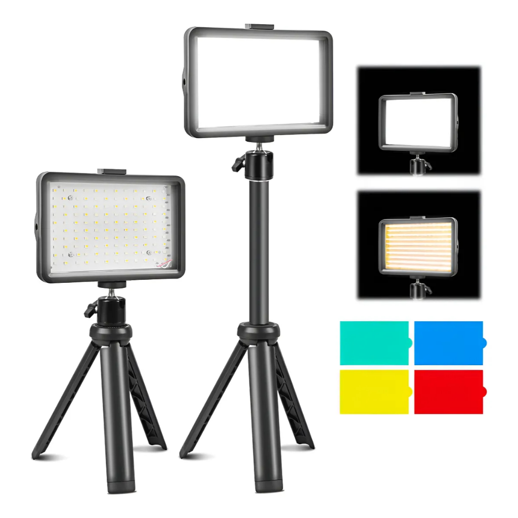 Kit Duplo de Luz Led Usb C/ Filtro Colorido P/ Gravas Vídeos