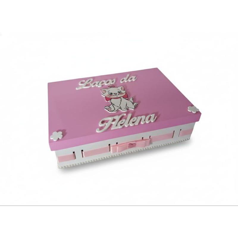 Caixa para Lacinhos Personalizada com nome do bebê.
