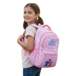 Mochila Stitch Infantil para Menina com Estojo | Escolar Reforçada, Leve e com Alças Acolchoadas