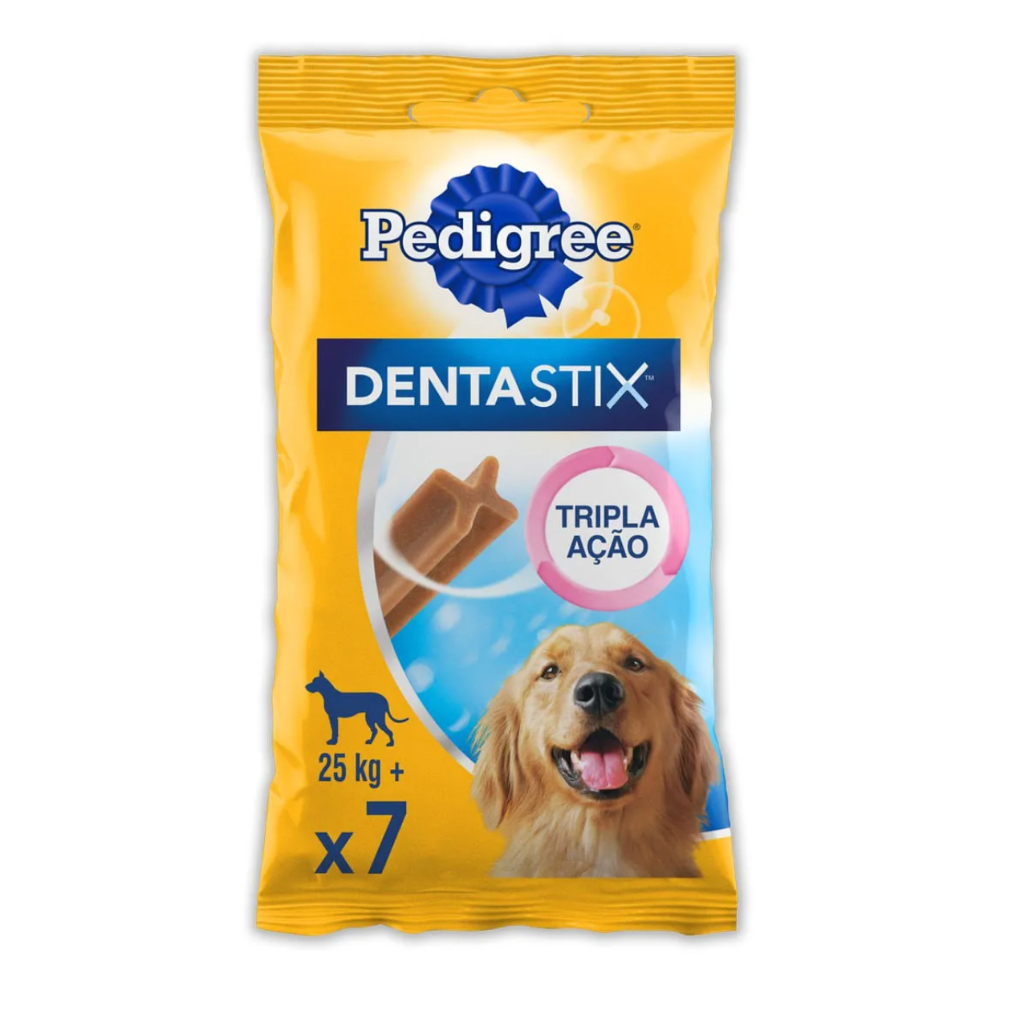 Petisco Dentastix Cuidado Oral Para Cães Adultos Raças Grandes 7 Unidades Pedigree