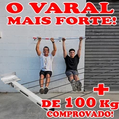 Varal Retrátil de Parede em Alumínio de 3 Hastes com Reforço