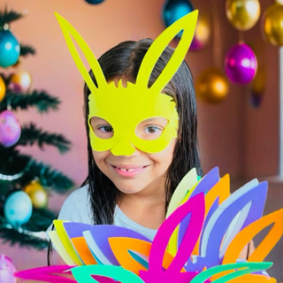 Máscara  PÁSCOA ROSTO EVA LISO  com elástico festas Infantil aniversário casamento em Oferta na Shopee
