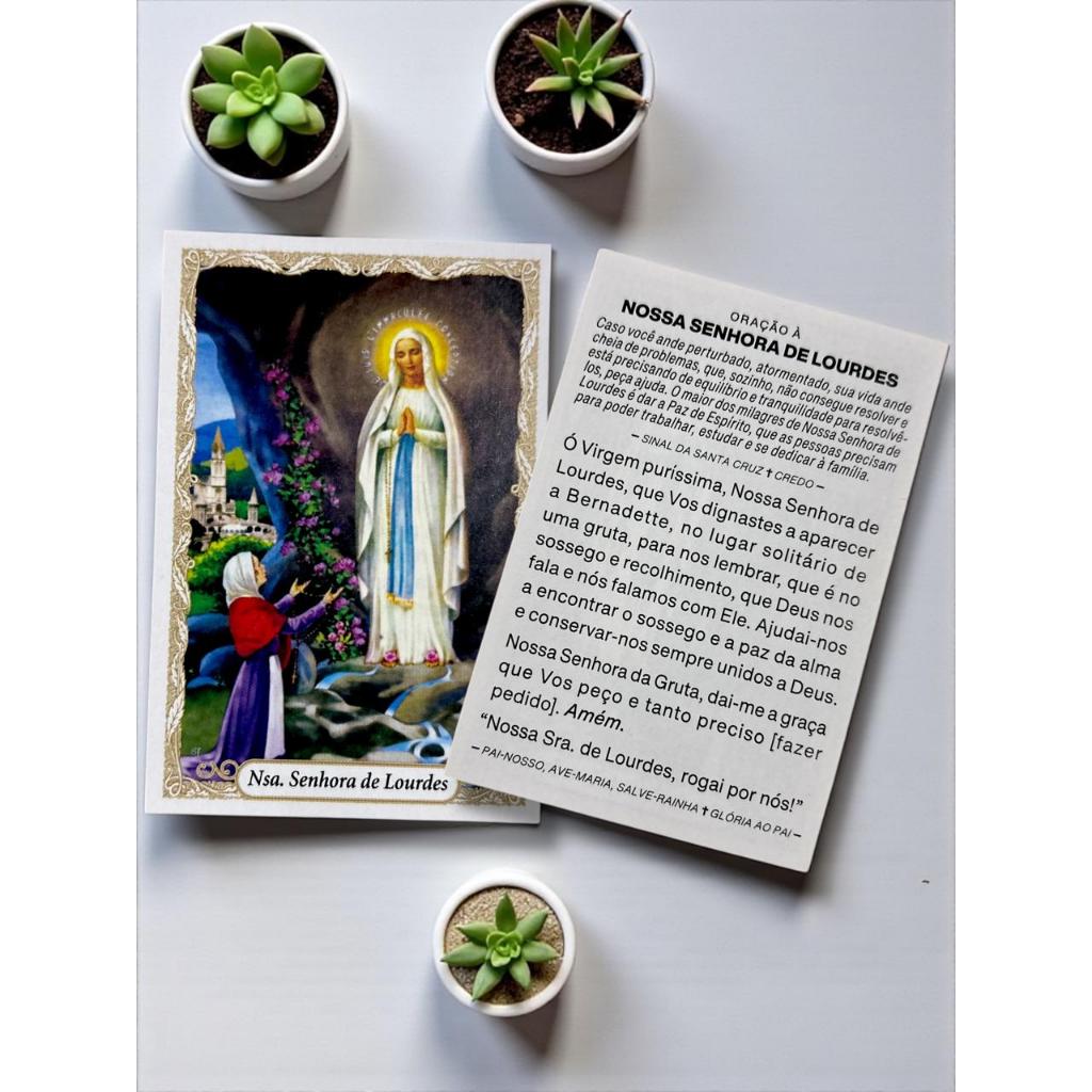 100 Santinho Folheto Oração Nossa Senhora De Lourdes