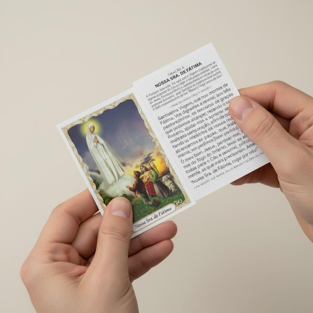 100 Santinho Folheto Oração Nossa Senhora de Fatima