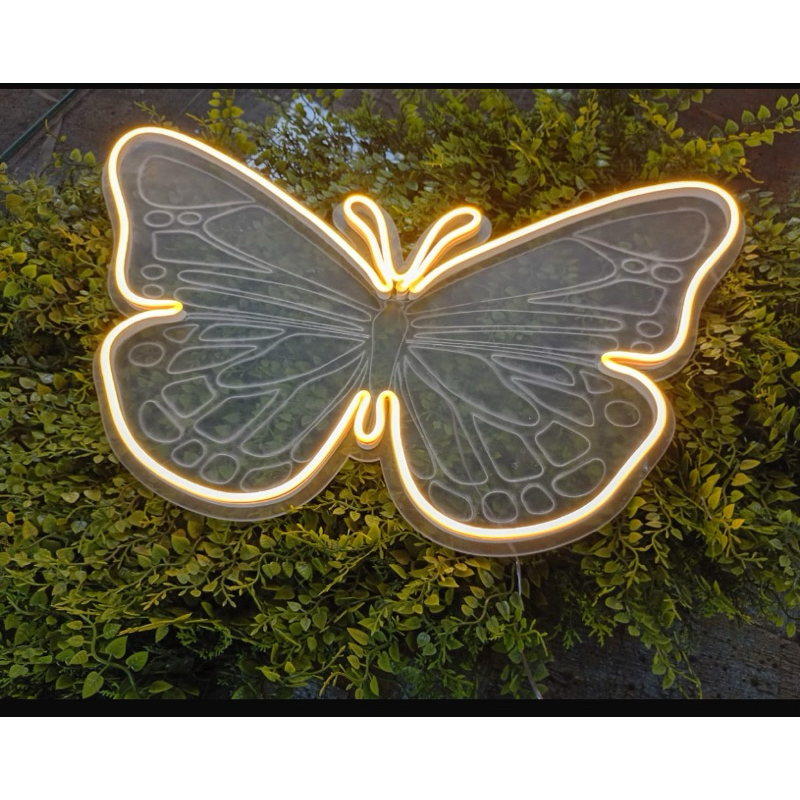 Borboleta LED Neon 3D em Acrílico - Decoração Luminosa para Festas