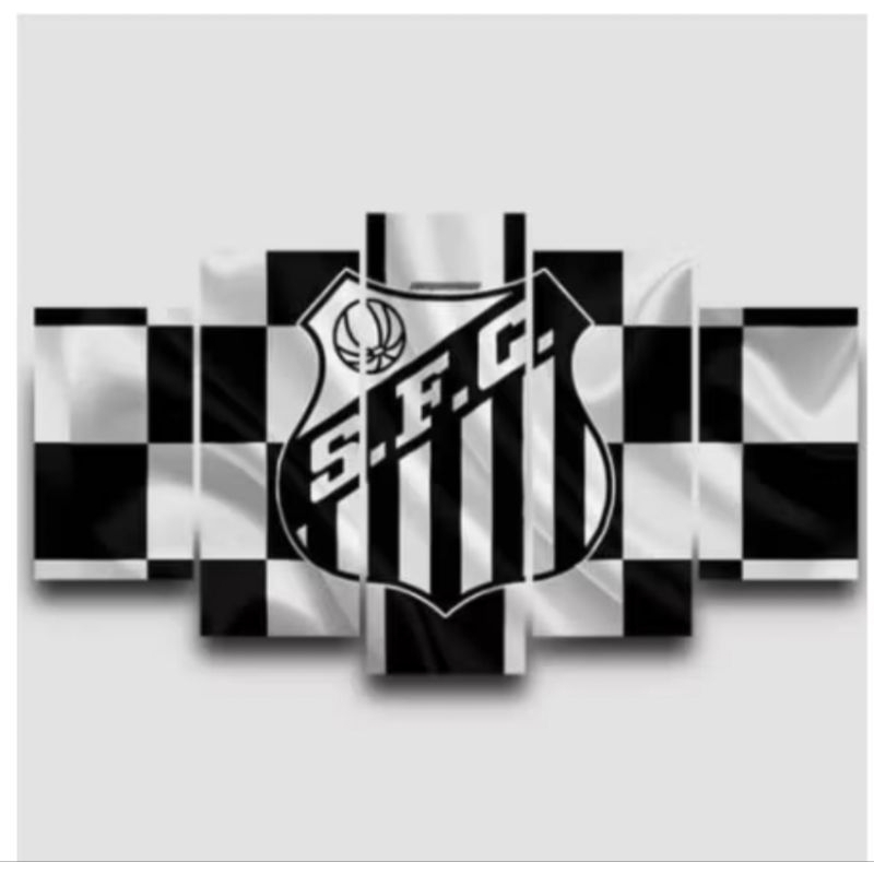 Quadros Decorativos Kit 5 Peças Futebol Brasileiro Quarto Sala Escritórios