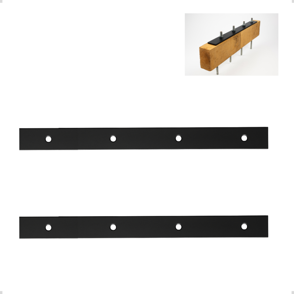 1 Chapa Placa Metalica Emenda De Madeira Unir Viga Reforço Aço 38,0 Cm