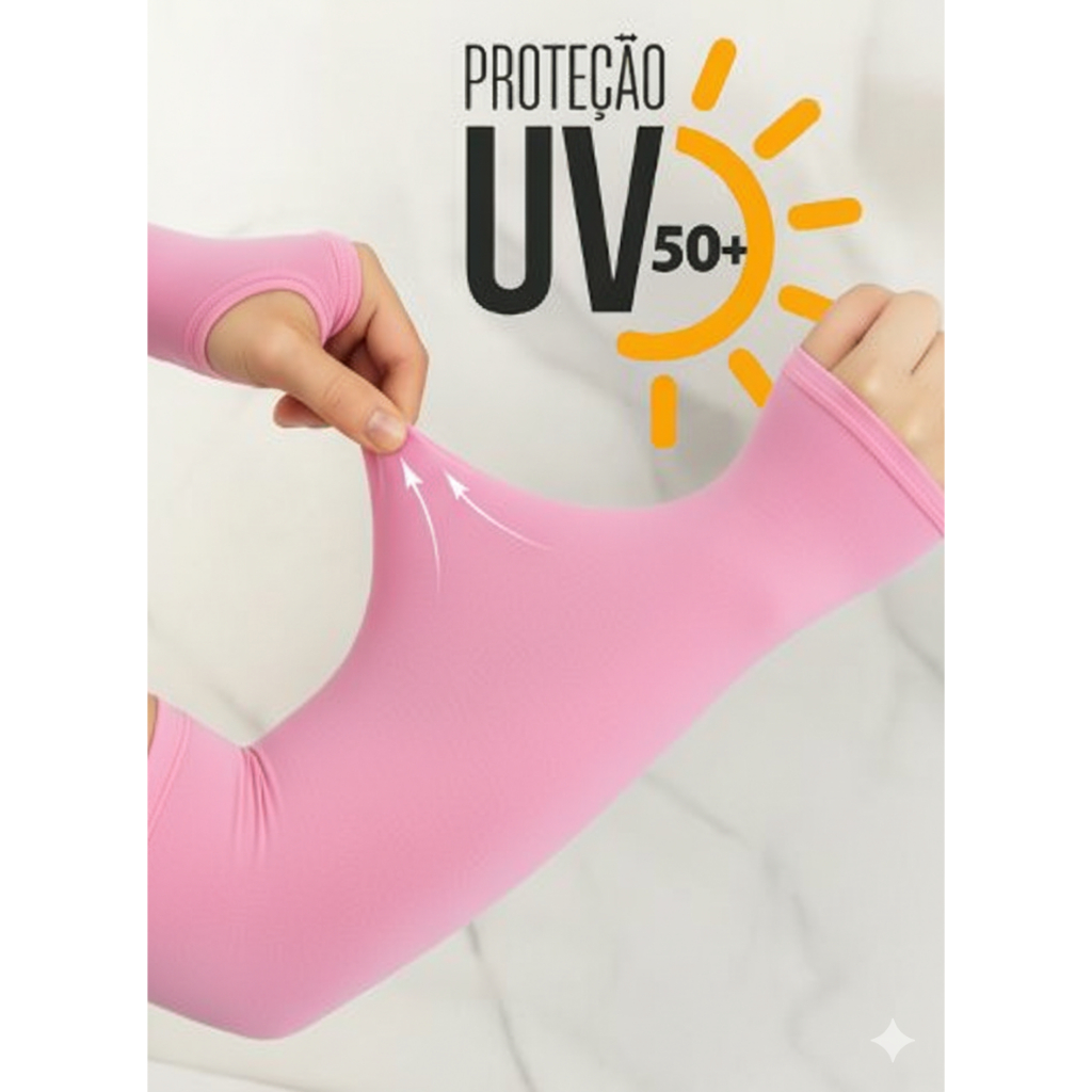 Manguito UV50+ Proteção Solar Unissex – Cores Variadas – Conforto e Alta Elasticidade em Oferta na Shopee