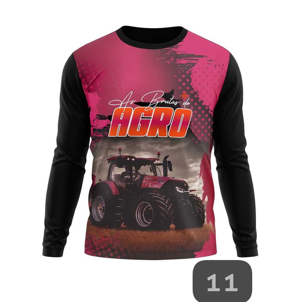 Camisa Camiseta AS BRUTAS DO AGRO Brasil Agropecuária Blusa Proteção UV Gola Redonda