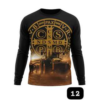 Camiseta Proteção Solar UV SÃO BENTO Agro Rural Trator Colheita Soja em Oferta na Shopee
