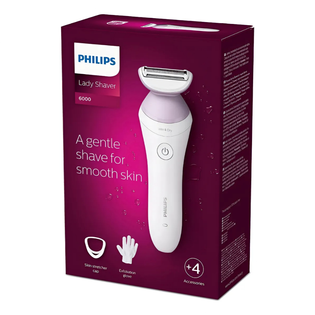 Aparador de Pelos Elétrico Philips Lady Shaver Series 6000 BRL136/00 À Prova d'água Bivolt - 4 Acessórios
