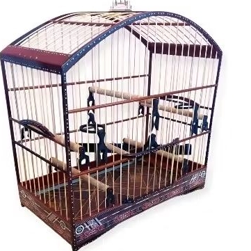 Gaiola Trinca Ferro Com Capa Porta Sementes E Poleiros De Cortiça Luxo Premium