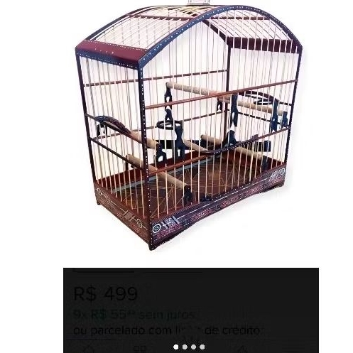 Gaiola Trinca Ferro Premium Com Capa Porta Sementes Poleiros De Cortiça Promoção