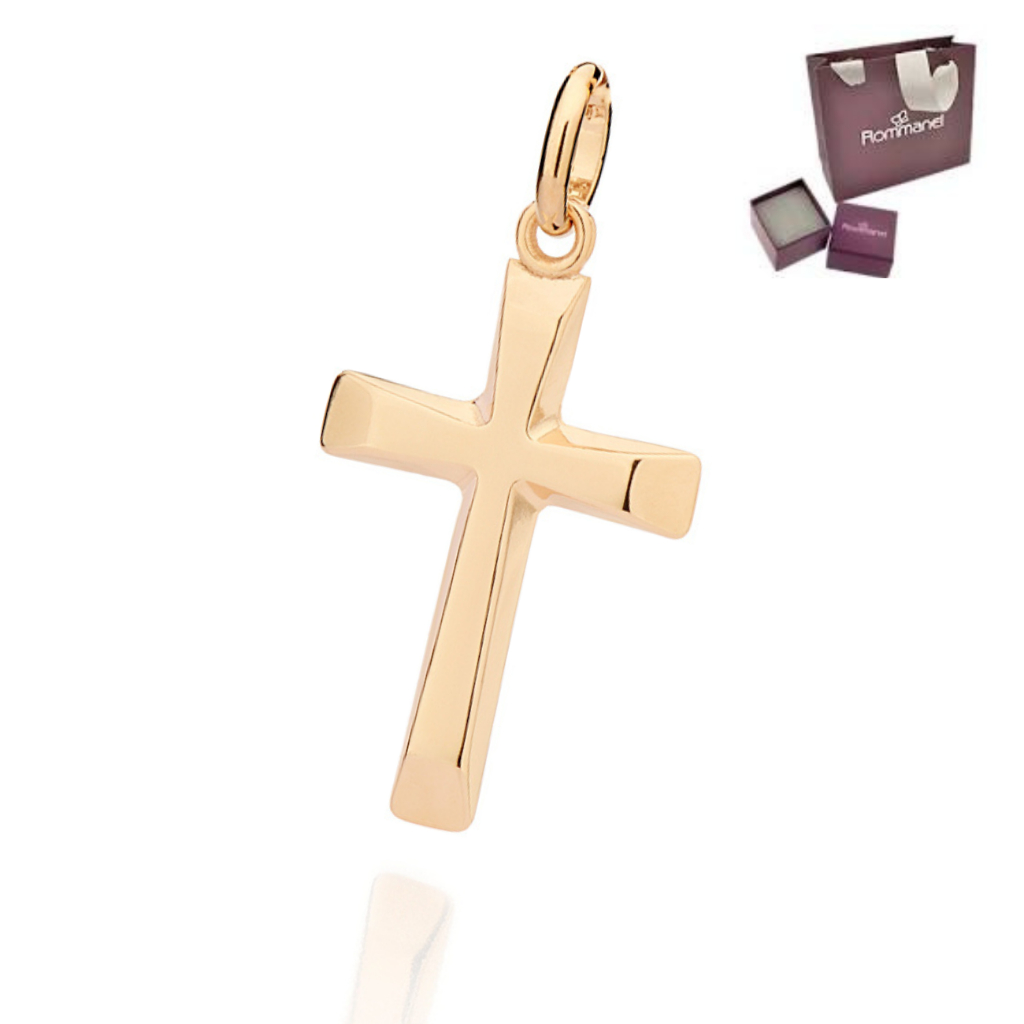 Pingente Rommanel Cruz Banhado A Ouro 18k Masculino 542843 em Oferta na Shopee