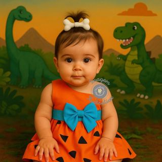 Vestido Romper Bebê Menina Temático Mesversário Verão Fantasia Carnaval Pedrita 6 a 9 meses em Oferta na Shopee