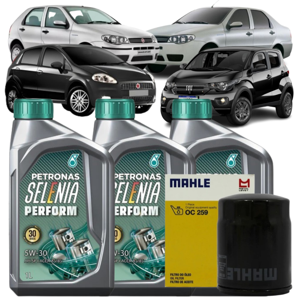 Kit 3 Óleo Petronas 5w30 + Filtro Mahle Palio Siena Strada 1.0 1.3 1.4 8v MOBI FIRE EVO em Oferta na Shopee