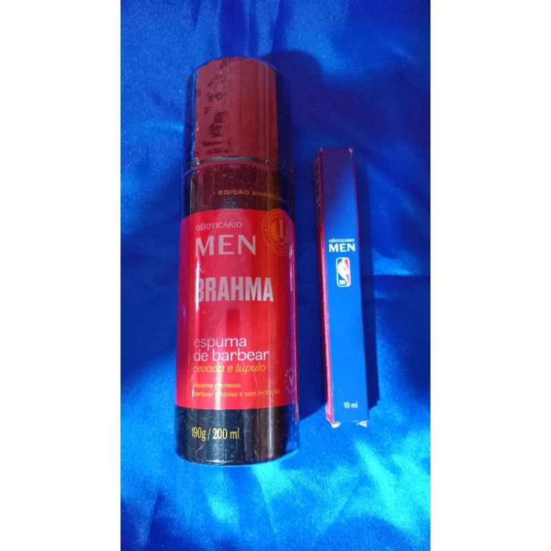 Kit Men Espuma de Barbear Men Brahma Colônia 10ml Men Nba Boticario