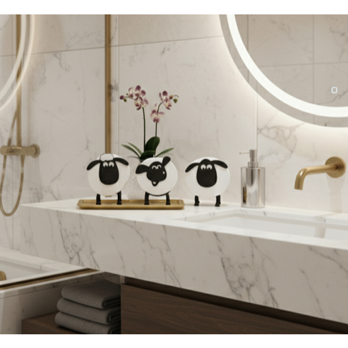 Suporte em 3D para Papel Higiênico Ovelha Shaun, O Carneiro