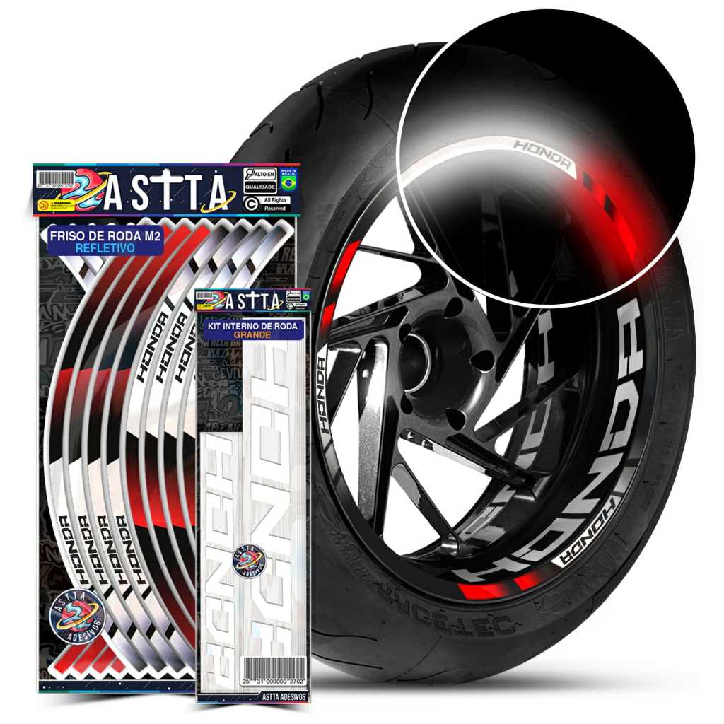 Friso Refletivo Adesivo 2 Rodas 2 Lados Interno G Honda Biz 125 Ks