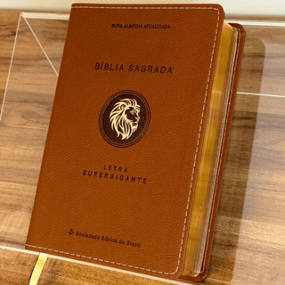 Bíblia Sagrada | Letra Supergigante | NAA | Capa Marrom Leão em Oferta na Shopee