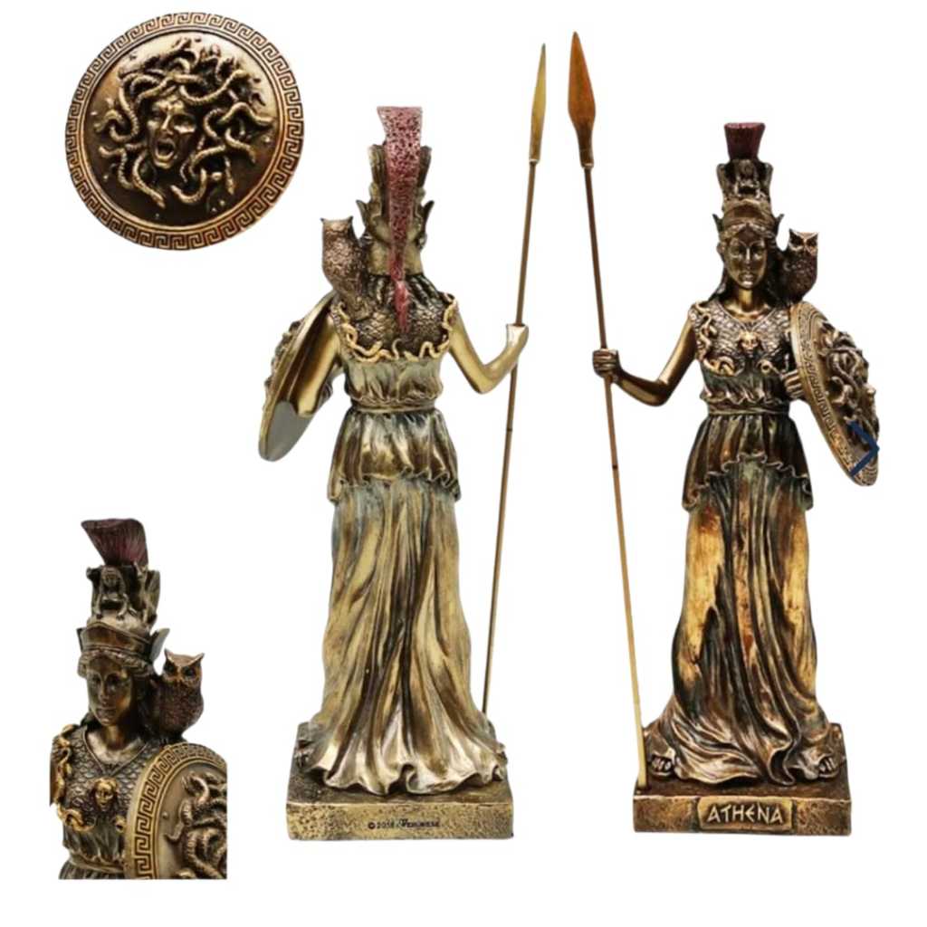 Estátua ATHENA DEUSA DA MITOLOGIA GREGA Da Guerra E Inteligência 20CM