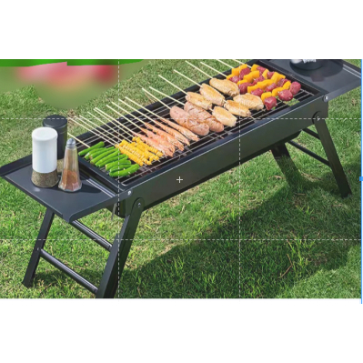 Churrasqueira Portátil Apartamento Praia Pesca Acampamento a Carvão Aço Transporte Dobrável Grelha