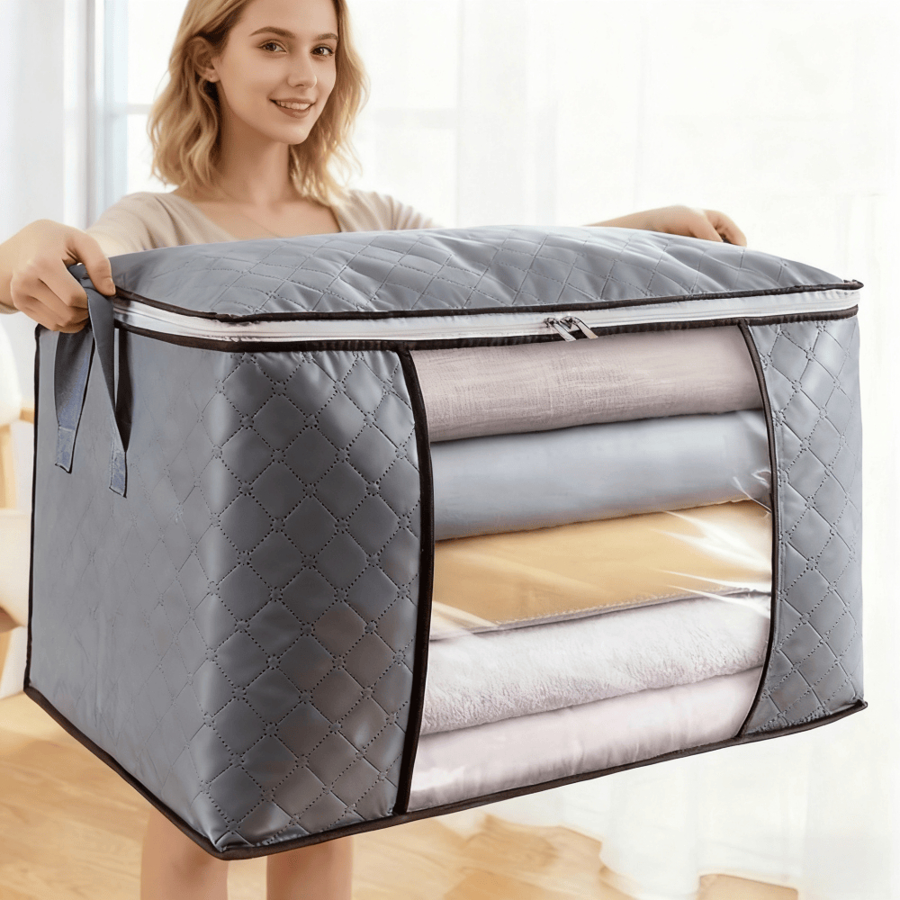 Grande capacidade Caixa Saco Organizador Cobertor Casaco Guarda Roupa Ecológico Anti-Poeira Umidade Insetos Multiuso em Oferta na Shopee