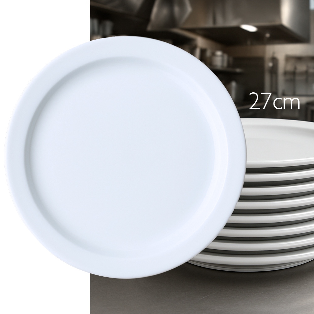 10 Pratos Rasos 27cm Jantar Restaurante Iguaçu Porcelana Germer Profissional em Oferta na Shopee