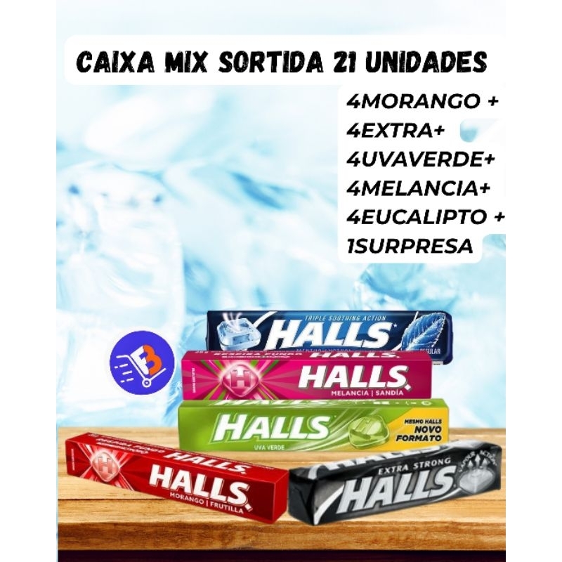 DROPS HALLS SORTIDOS -MIX DE SABORES COMBO - KIT HALLS SABORES VARIADOS- CAIXA SORTIDA