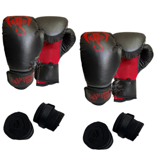 Dois Pares de Luvas Muay Thai Boxe  Kickboxing Treino Sparring Thai e Dois Pares de Bandagens 3 metros em Oferta na Shopee