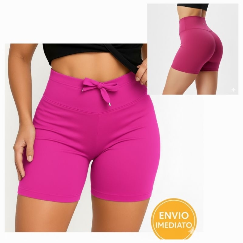 short academia feminino cintura alta com ajuste frontal para academia legging fitness cod 01