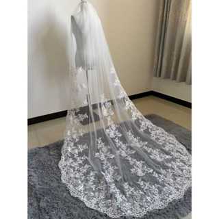 Véu Mantilha Com Pente Branco & Off White Com Renda na Borda Romântico Para Noiva Casamento Catedral em Oferta na Shopee