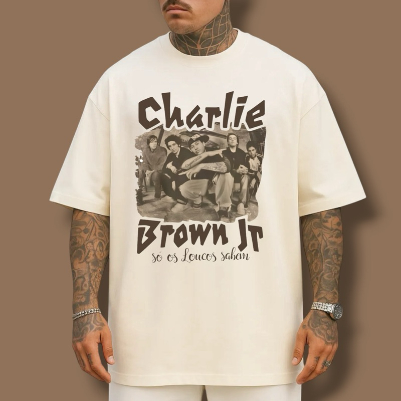 Camiseta Oversized Charlie Brown Jr Banda Rock Streetwear Unissex Estampa Exclusiva