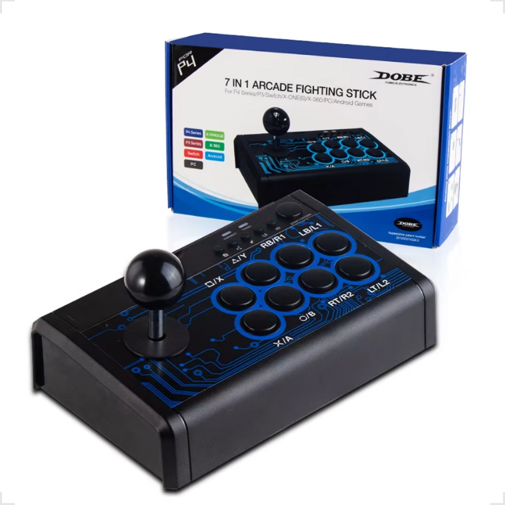 Controle Joystick Arcade 7 Em 1 Para Jogos Ps4 / Switch / Xbox One / Ps3 / Xbox 360 / Pc / Android