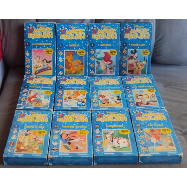 Disney Magic English - 12 Fitas Vhs - Zero Hora - Usadas