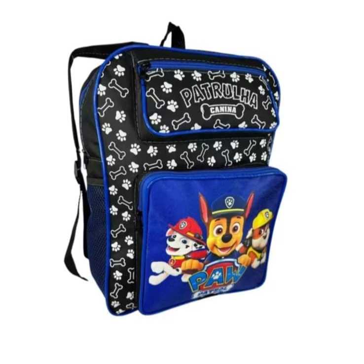 Mochila Infantil Escolar Personagem Patrulha Canina de Costas Menino Menina