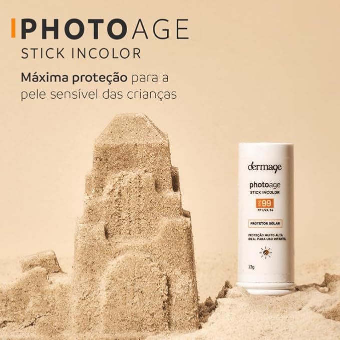 Photoage Stick Incolor, Filtro Solar em Bastão, FPS99 e FPUVA34, Proteção UVA e UVB Infantil