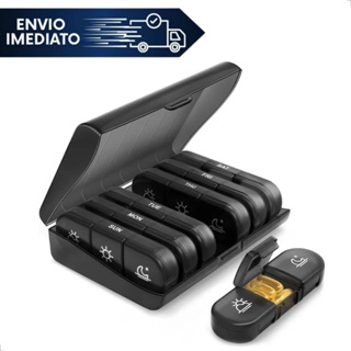 Porta Comprimido Estojo Caixa Organizadora 3 Divisórias Remédio Vitamina Semanal Diario Triplo em Oferta na Shopee