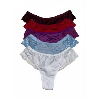 Kit Calcinha Plus Size Tanga Fio Dental Detalhes de Renda e lacinhos atrás em Oferta na Shopee