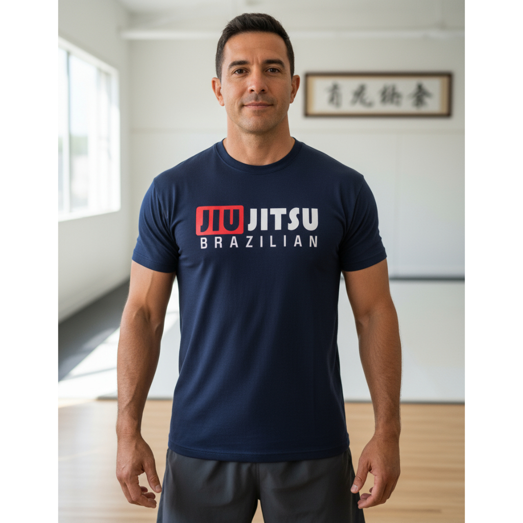 Camiseta Masculina Jiu Jitsu Algodão Brazilian Camiseta Confortável Academia