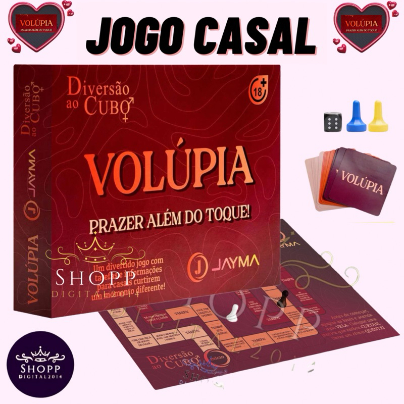 Jogo Volúpia de Tabuleiro com cartas dados jogo para casal diversão ao cubo em Oferta na Shopee