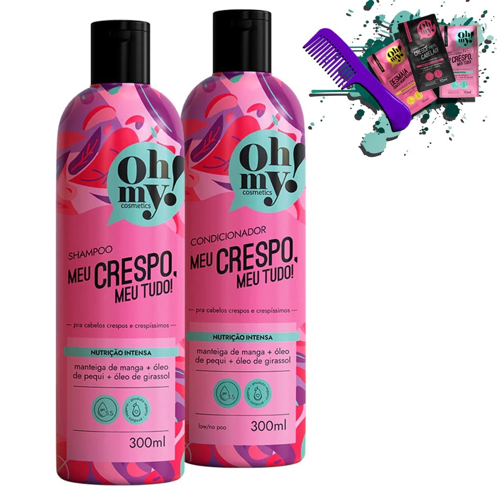 Shampoo e Condicionador Crespo 300ml Oh My -  Meu Crespo Meu Tudo!